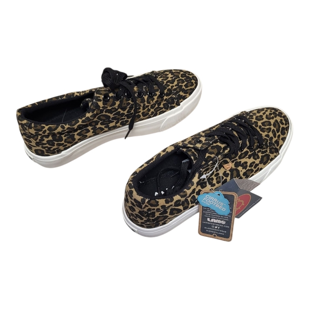 NWT Womens Lamo Black and Tan Leopard Print Sneakers NWT in Box - Size 8